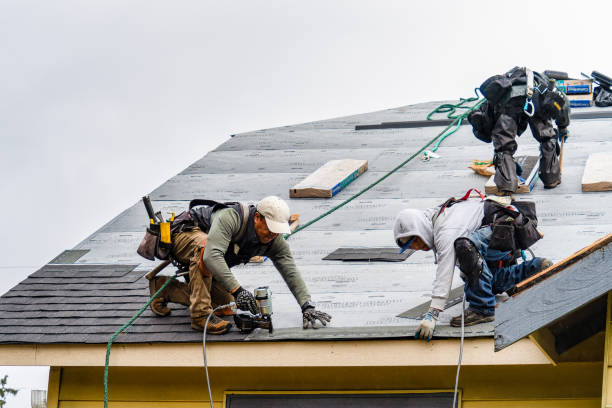 Professional Emergency Roof Repair technician working in Newtonville, NJ